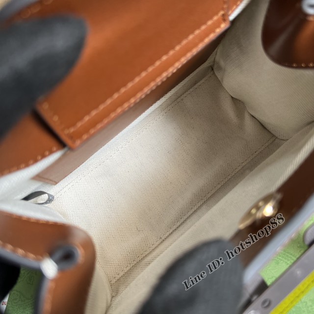 Gucci官網新款女士手提包 古馳復古棕色原廠皮竹節小號手提包702732 gqy4482